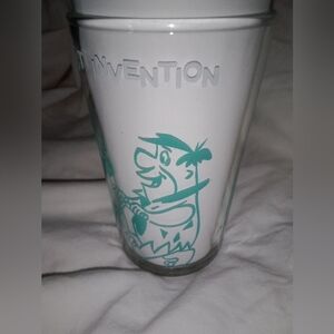 Mid Century Modern Flintstones 1962 Glass Cup Hanna Barber